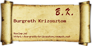 Burgreth Krizosztom névjegykártya